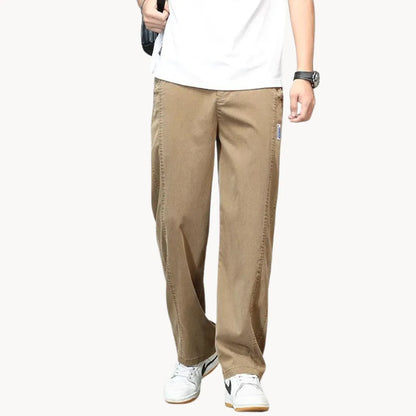 Straight-fit jeans with elastic waistband