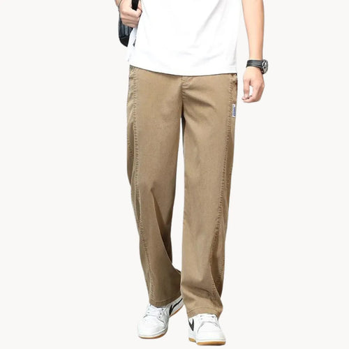 Straight-fit jeans with elastic waistband