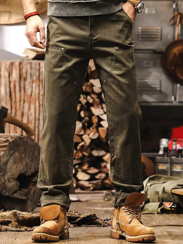 work trousers with multiple pockets