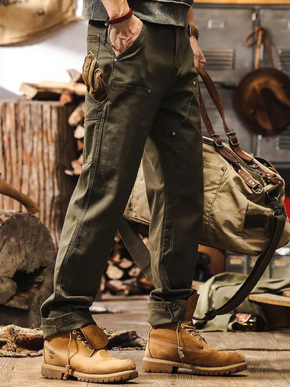 work trousers with multiple pockets