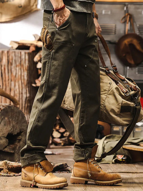 work trousers with multiple pockets