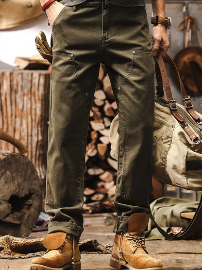 work trousers with multiple pockets