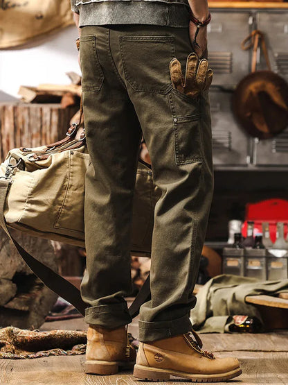 work trousers with multiple pockets