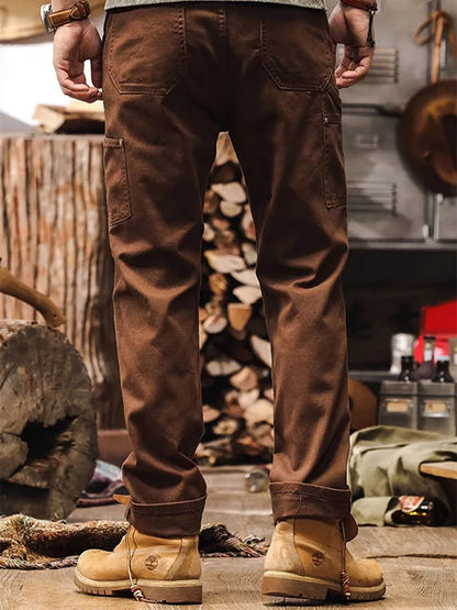work trousers with multiple pockets