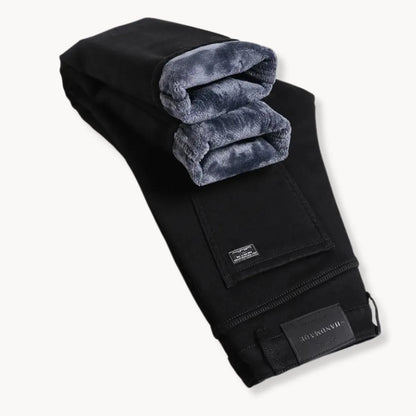 Straight-leg jeans with fleece lining