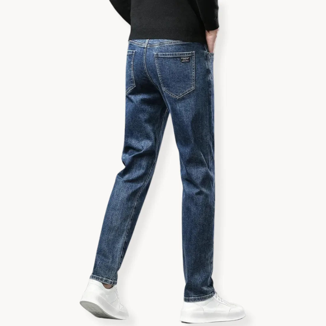 Straight-leg jeans with fleece lining