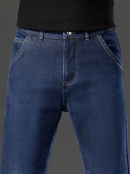 Straight leg men's trousers with fleece lining