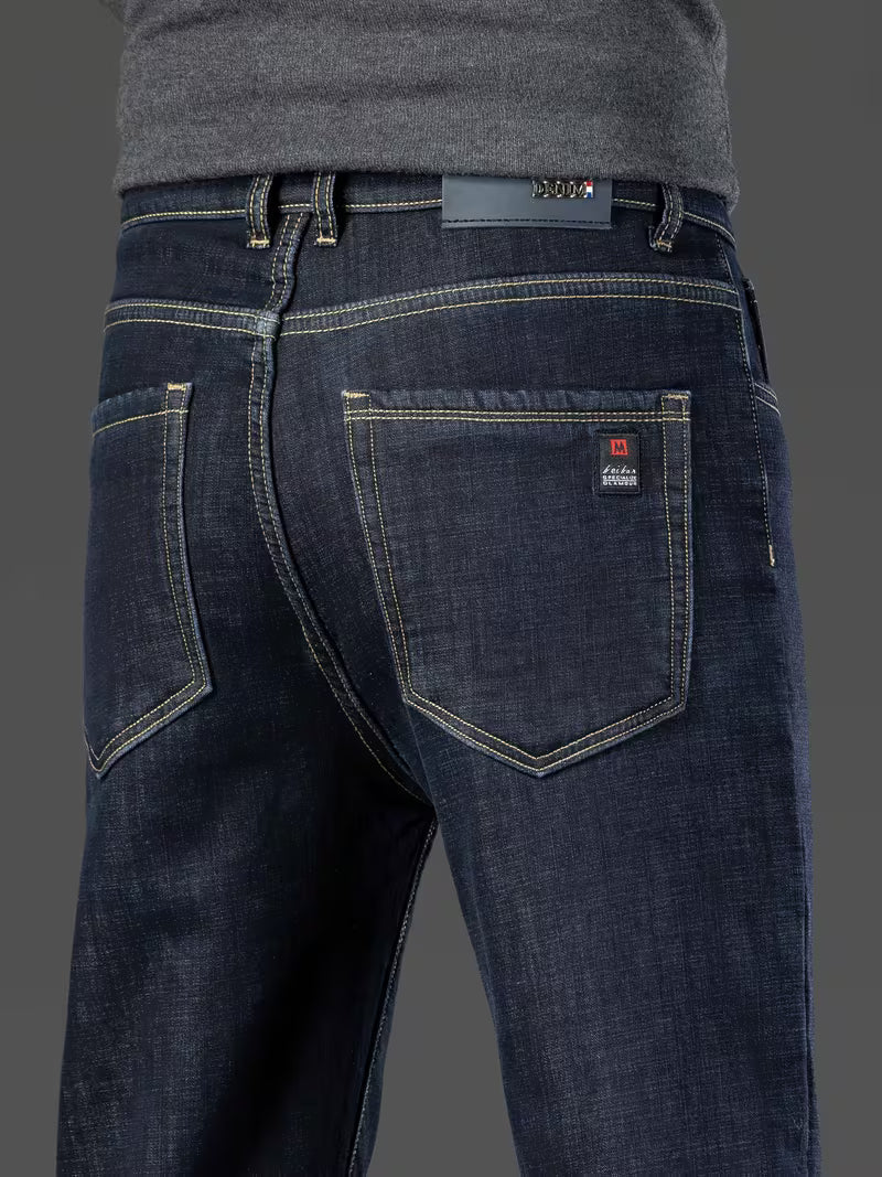 Straight leg men's trousers with fleece lining