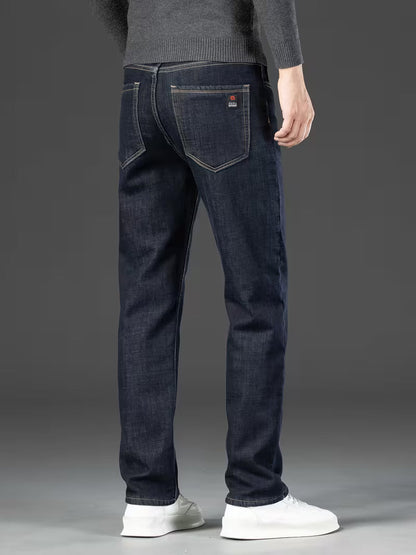 Straight leg men's trousers with fleece lining