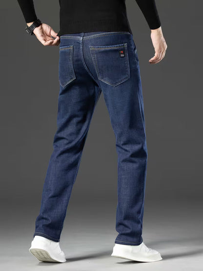 Straight leg men's trousers with fleece lining