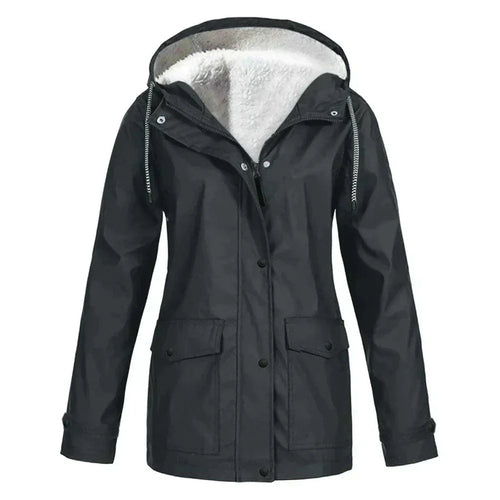 Rain Jacket with Fleece Lining and Hood