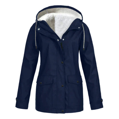 Rain Jacket with Fleece Lining and Hood