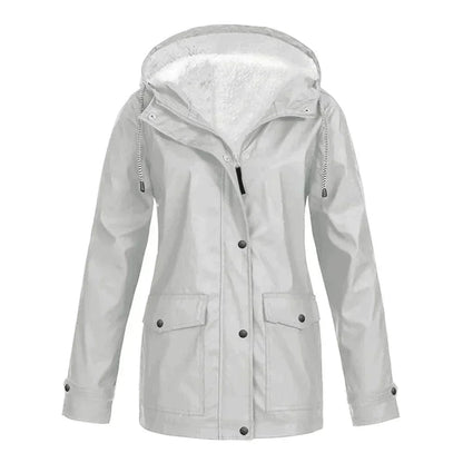 Rain Jacket with Fleece Lining and Hood