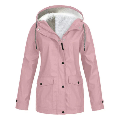 Rain Jacket with Fleece Lining and Hood