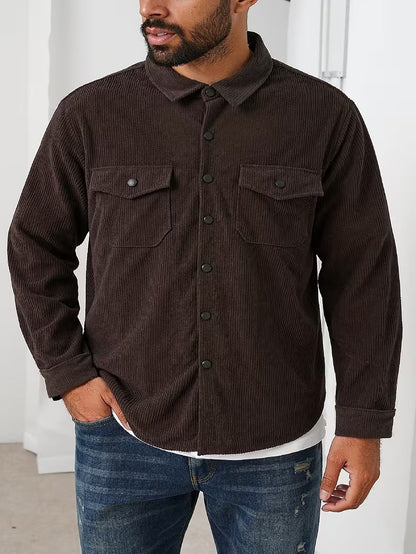 Corduroy jacket with double-breasted buttons