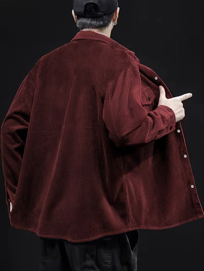 Corduroy jacket with double-breasted buttons