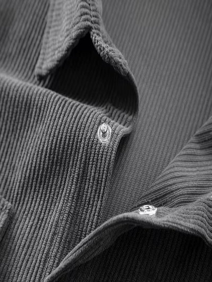 Corduroy jacket with double-breasted buttons