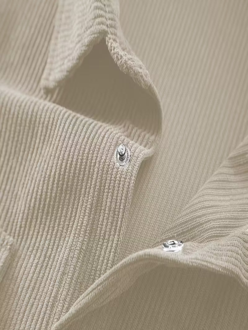 Corduroy jacket with double-breasted buttons