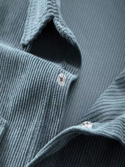 Corduroy jacket with double-breasted buttons
