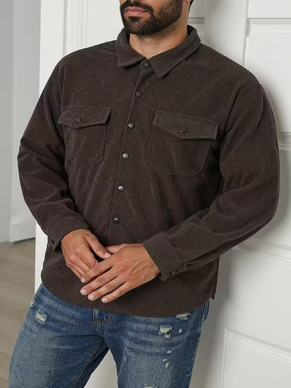 Corduroy jacket with double-breasted buttons