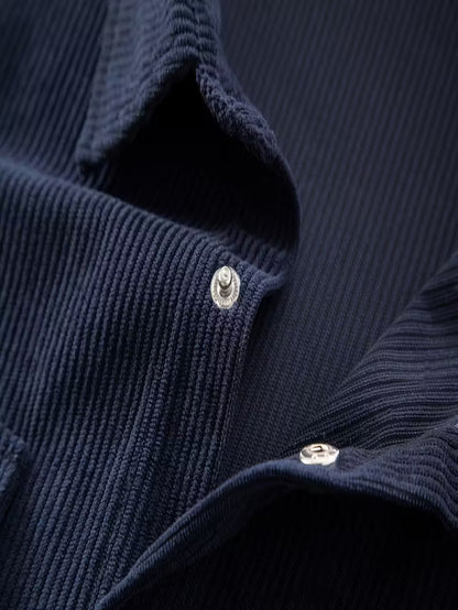 Corduroy jacket with double-breasted buttons