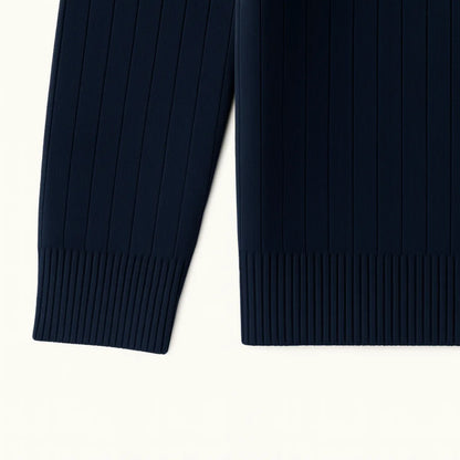 Half-zip jumper with stand-up collar