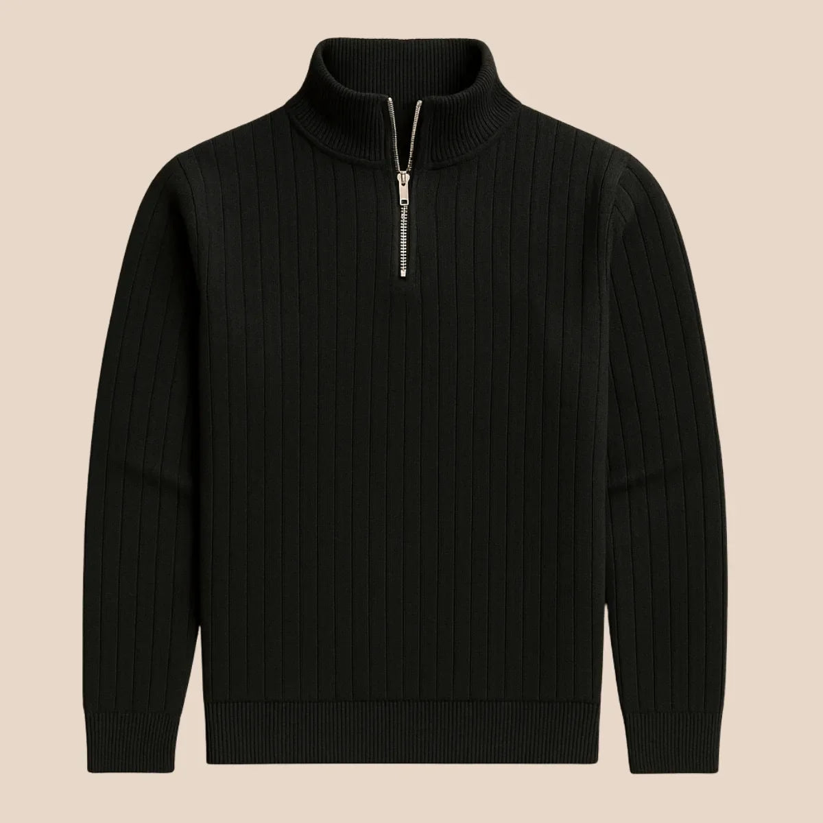Half-zip jumper with stand-up collar