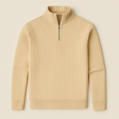 Half-zip jumper with stand-up collar