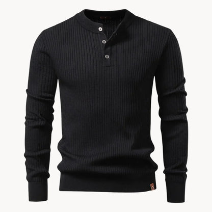 Hugo | Ribbed Sweater with Round Neck and Button Closure