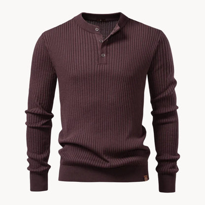Hugo | Ribbed Sweater with Round Neck and Button Closure