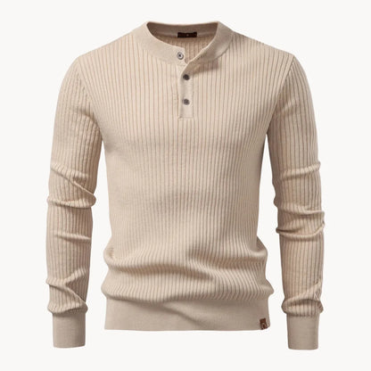Hugo | Ribbed Sweater with Round Neck and Button Closure