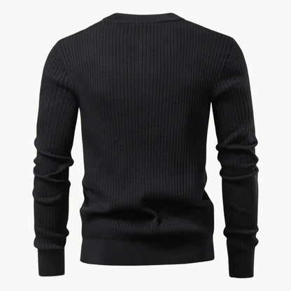 Hugo | Ribbed Sweater with Round Neck and Button Closure