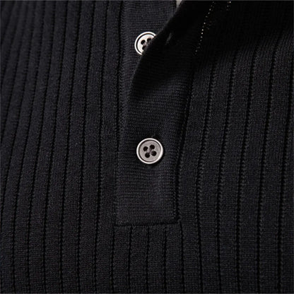 Hugo | Ribbed Sweater with Round Neck and Button Closure