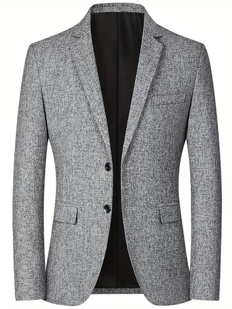 Slim-fit jacket with notch lapel and wrinkle-resistant material