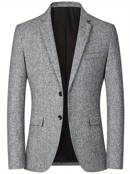 Slim-fit jacket with notch lapel and wrinkle-resistant material
