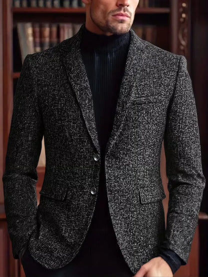 Slim-fit jacket with notch lapel and wrinkle-resistant material