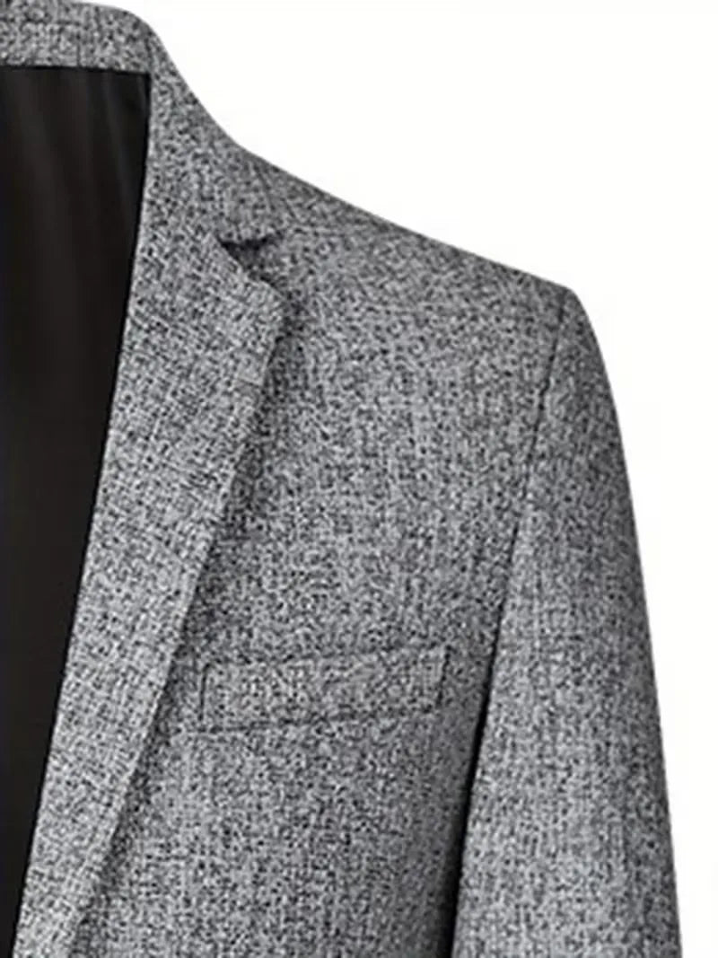 Slim-fit jacket with notch lapel and wrinkle-resistant material