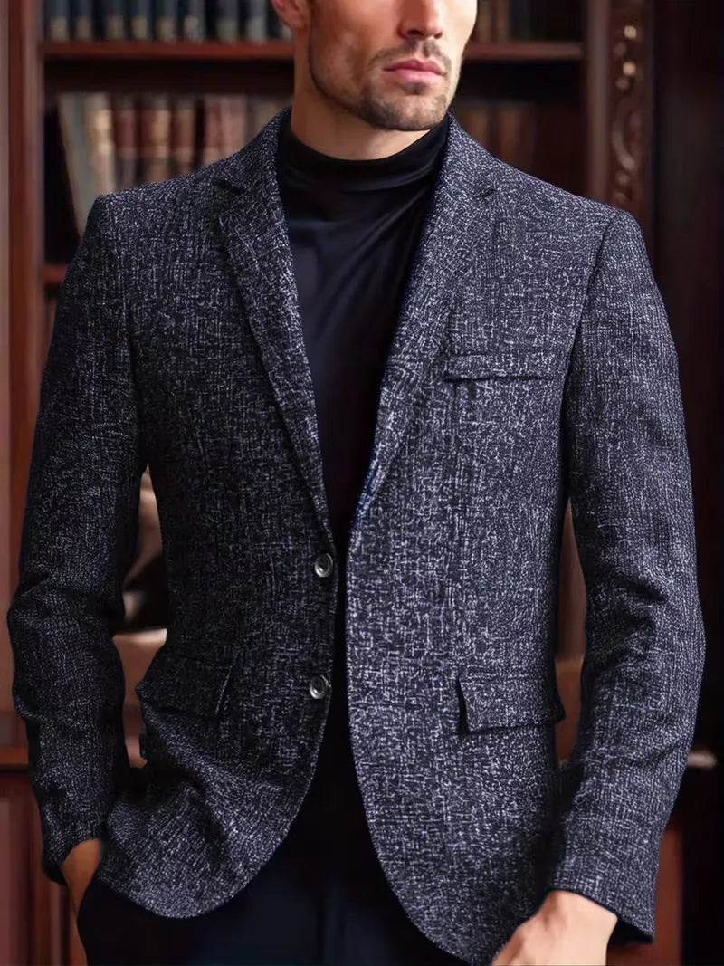 Slim-fit jacket with notch lapel and wrinkle-resistant material