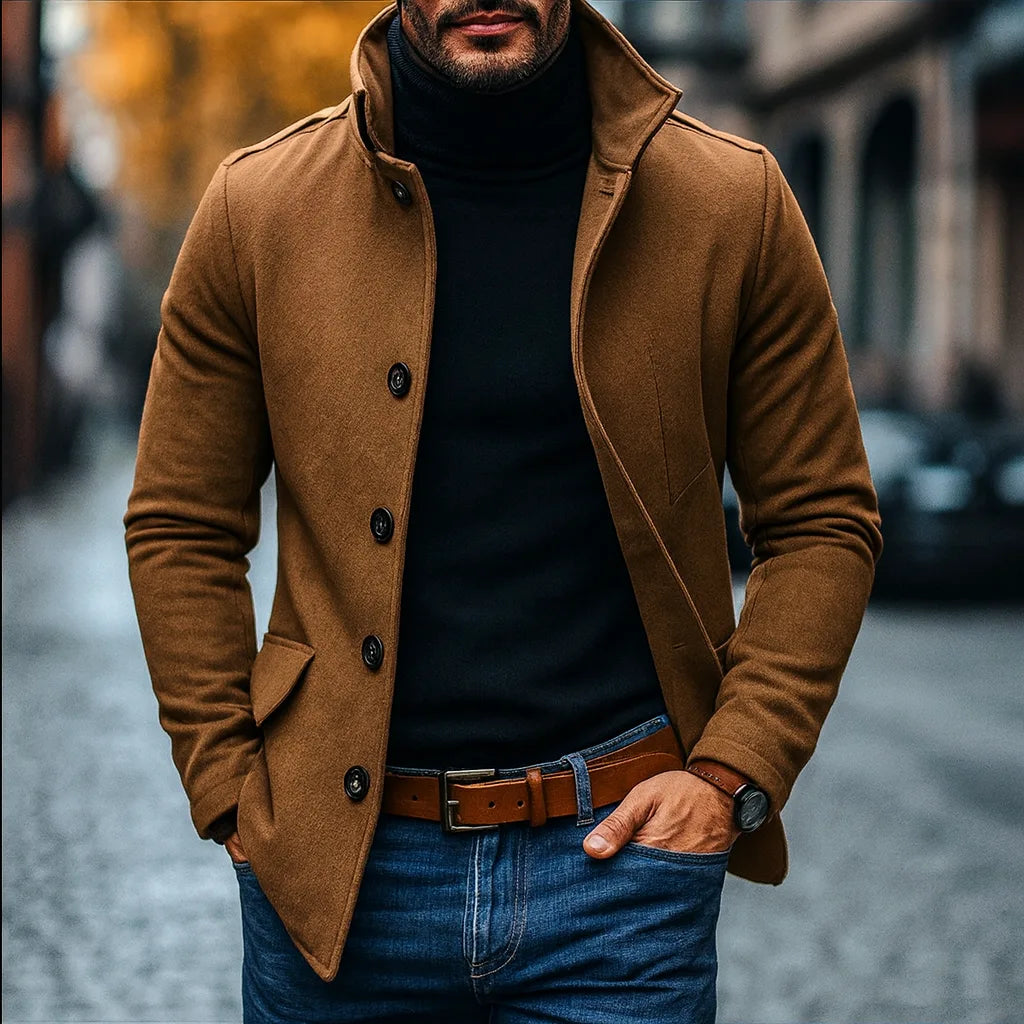 Tommy | Slim fit jacket with stand-up collar and button closure