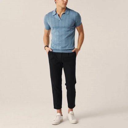 Hugo | Slim fit polo with short sleeves and vertical ribbing