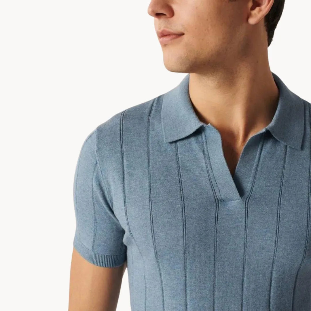 Hugo | Slim fit polo with short sleeves and vertical ribbing