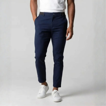 Slim fit stretch chinos with elastic waistband
