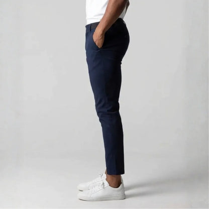 Slim fit stretch chinos with elastic waistband