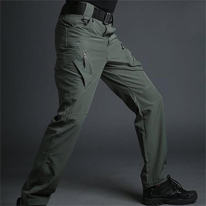 Slim fit work trousers with multiple pockets