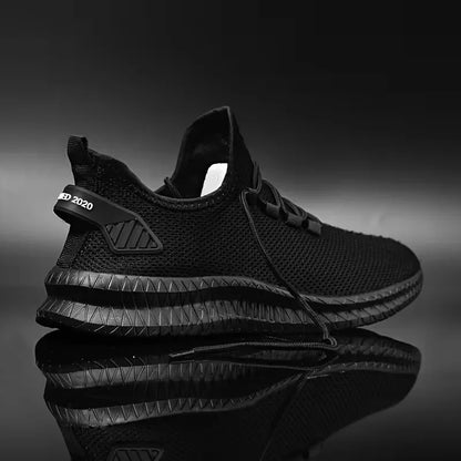 Sneakers with breathable mesh material and rubber sole