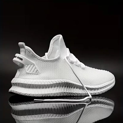 Sneakers with breathable mesh material and rubber sole