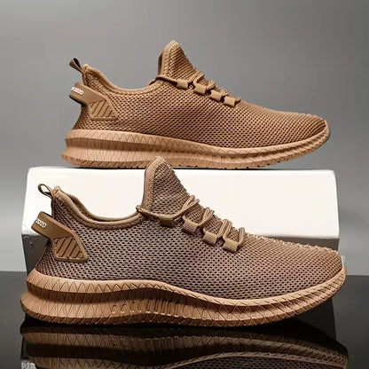 Sneakers with breathable mesh material and rubber sole