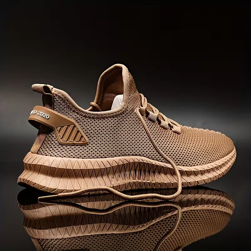 Sneakers with breathable mesh material and rubber sole