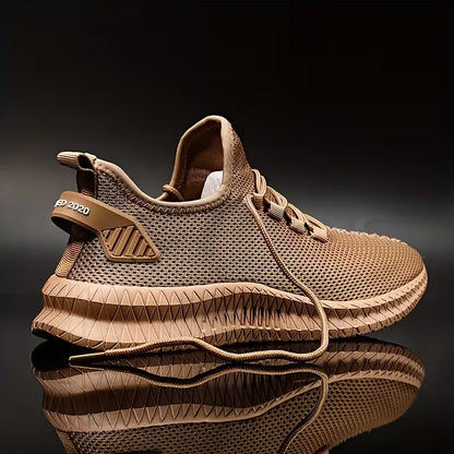 Sneakers with breathable mesh material and rubber sole