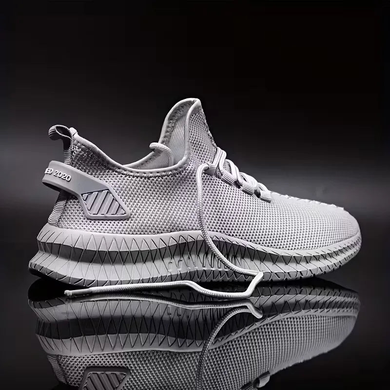 Sneakers with breathable mesh material and rubber sole